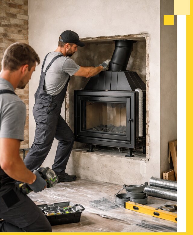 Установка каминных топок в Слободской: монтаж, подключение