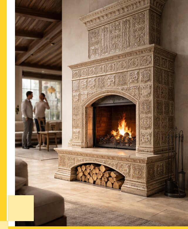 Купить изразцовый камин в Слободской от 257625 р. | ЭриданСлб