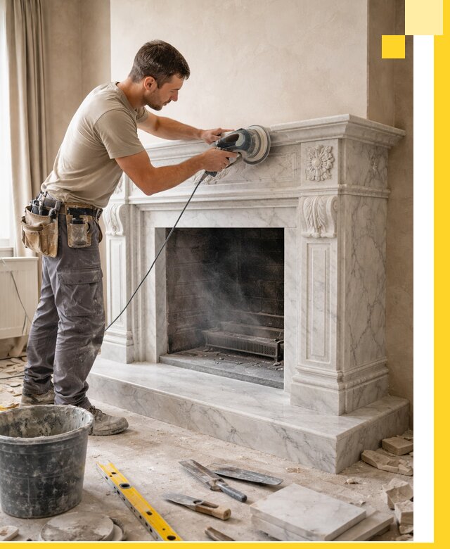 Изготовление и установка мраморных каминов в Слободской под ключ