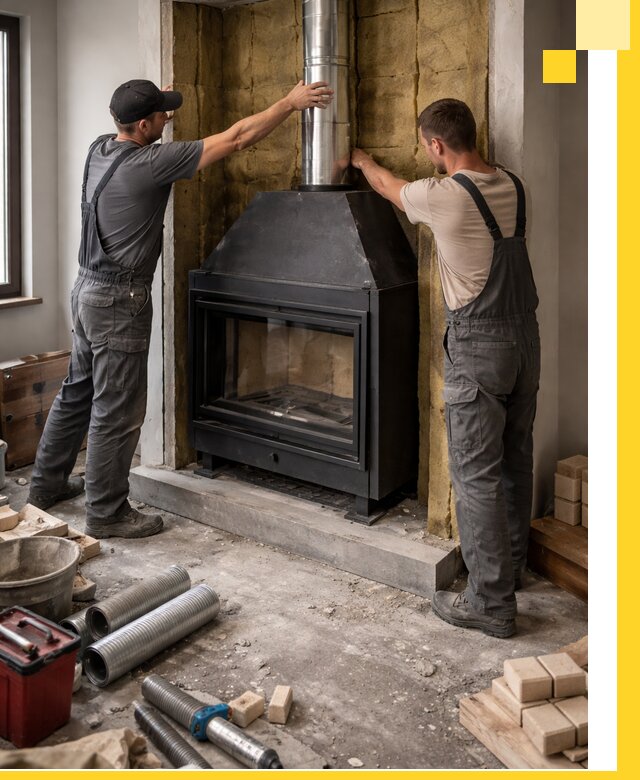 Изготовление и монтаж закрытых каминов в Слободской под ключ