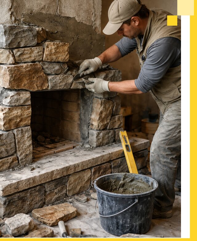 Изготовление и установка каменных каминов под ключ в Слободской