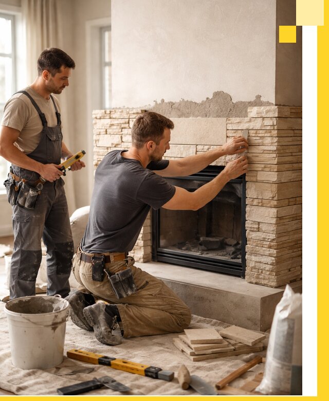 Установка и монтаж каминов для загородного дома в Слободской