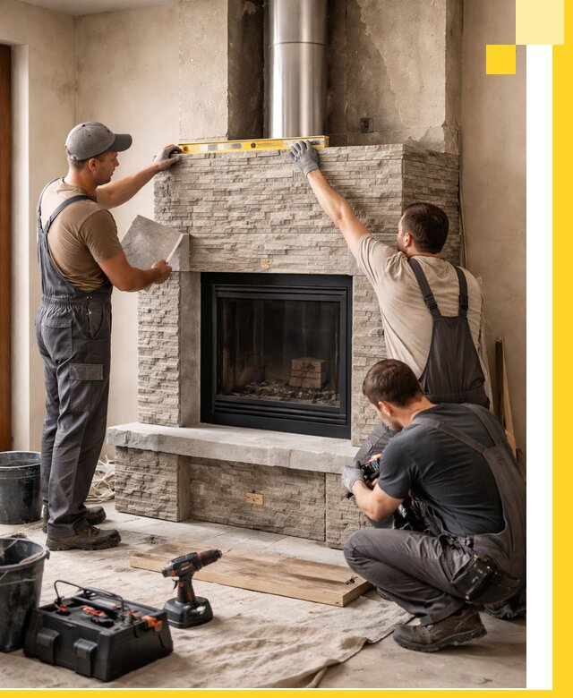 Профессиональный монтаж каминов под ключ в Слободской для дома