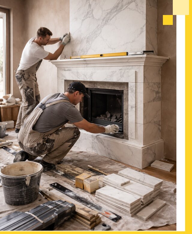 Отделка каминов в Слободской качественные облицовочные работы