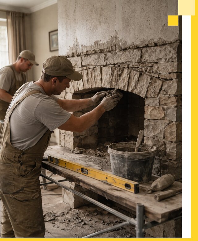 Изготовление каминов под ключ в Слободской, монтаж и отделка