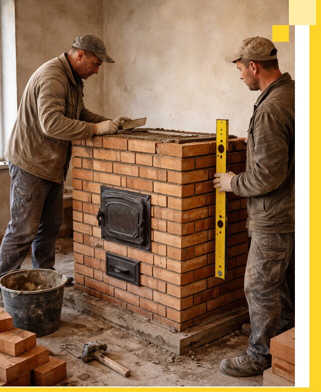 Отопительные печи под ключ в Слободской, установка и сборка