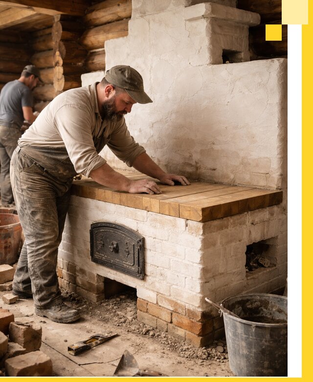 Проектирование и установка русской печи с лежанкой в Слободской