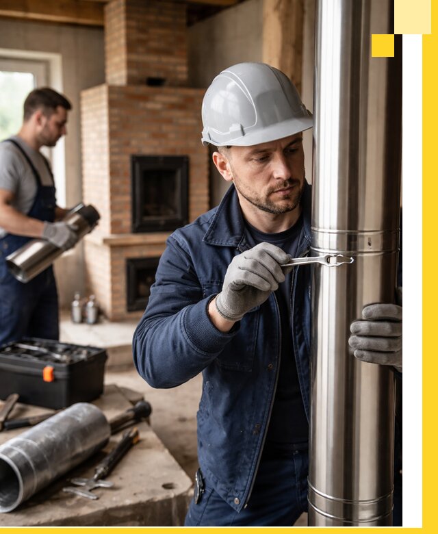 Профессиональный монтаж дымоходов для печей в Слободской