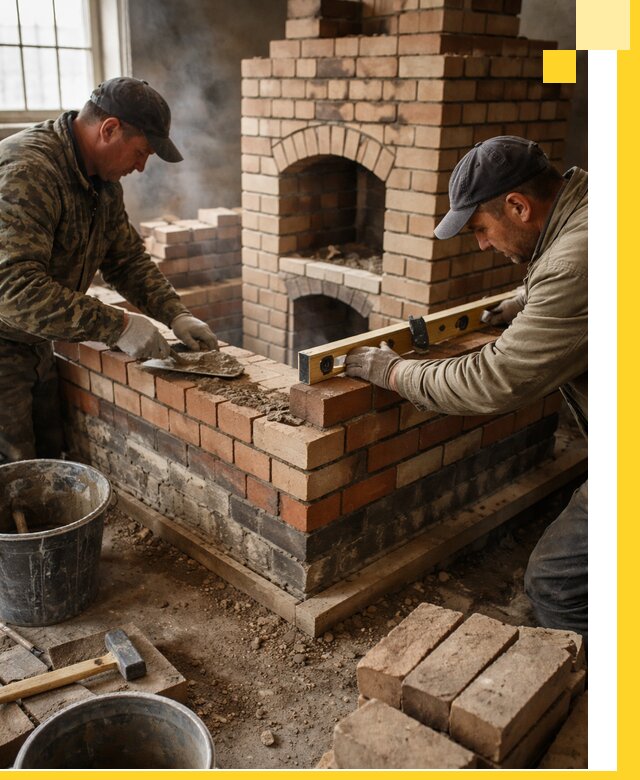 Изготовление и монтаж печей и каминов из кирпича в Слободской