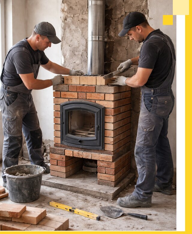 Монтаж печи камина под ключ в Слободской с гарантией и пусконаладкой