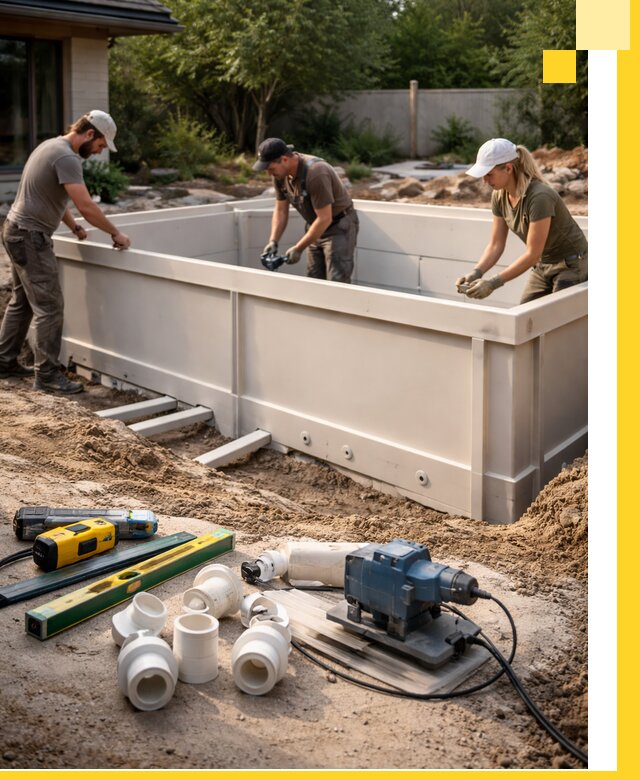 Установка полипропиленовых бассейнов под ключ в Слободской