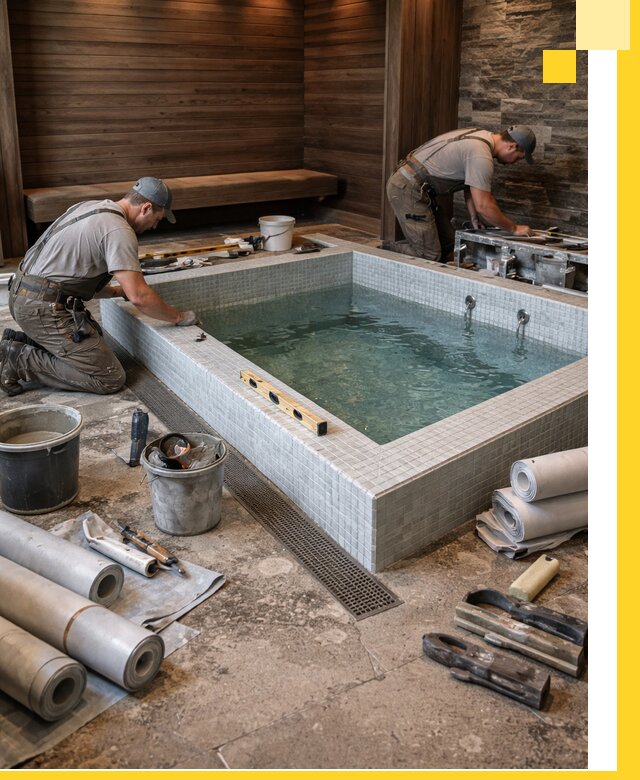 Установка и строительство бассейнов для сауны в Слободской