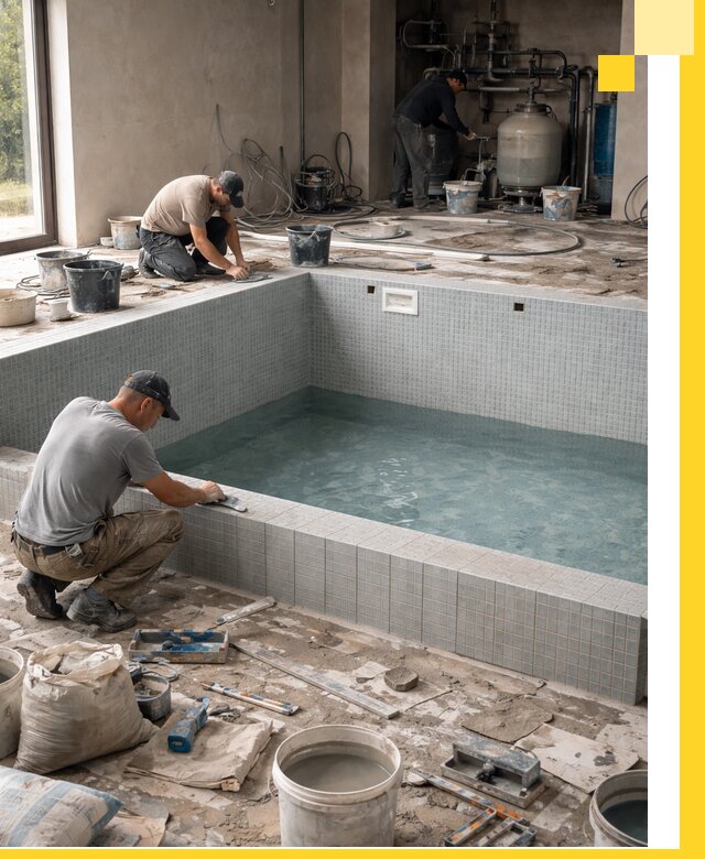 Строительство и монтаж бассейнов в помещении в Слободской