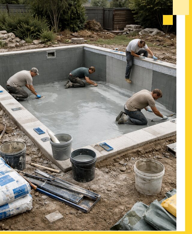 Изготовление и монтаж чаши бассейна под ключ в Слободской