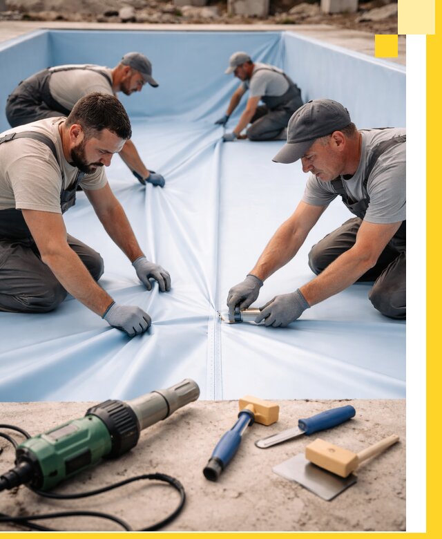 ПВХ пленка для бассейнов с монтажом и гарантией в Слободской