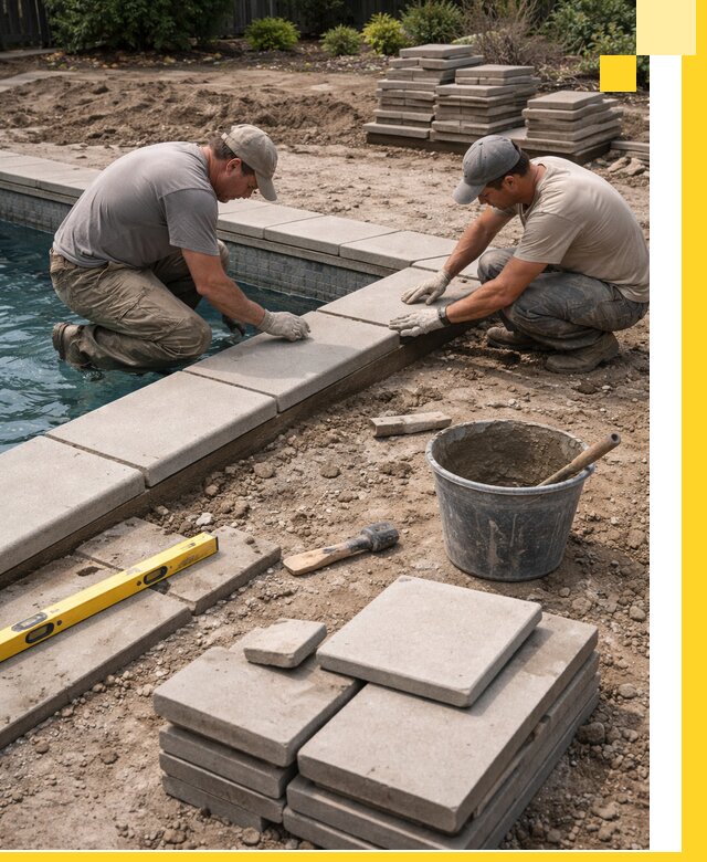 Установка и изготовление копингового камня для бассейнов в Слободской