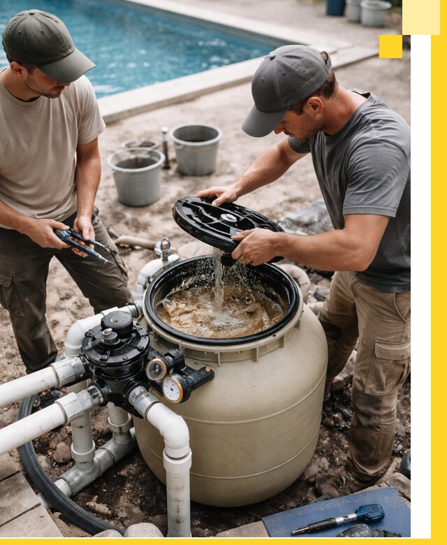 Установка и обслуживание песочных фильтров для бассейнов в Слободской