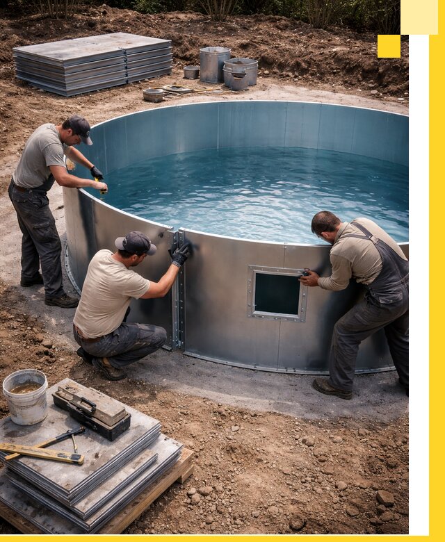 Круглые бассейны под ключ в Слободской проектирование и монтаж