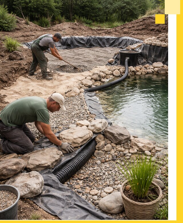 Строительство природных бассейнов и озер в Слободской под ключ
