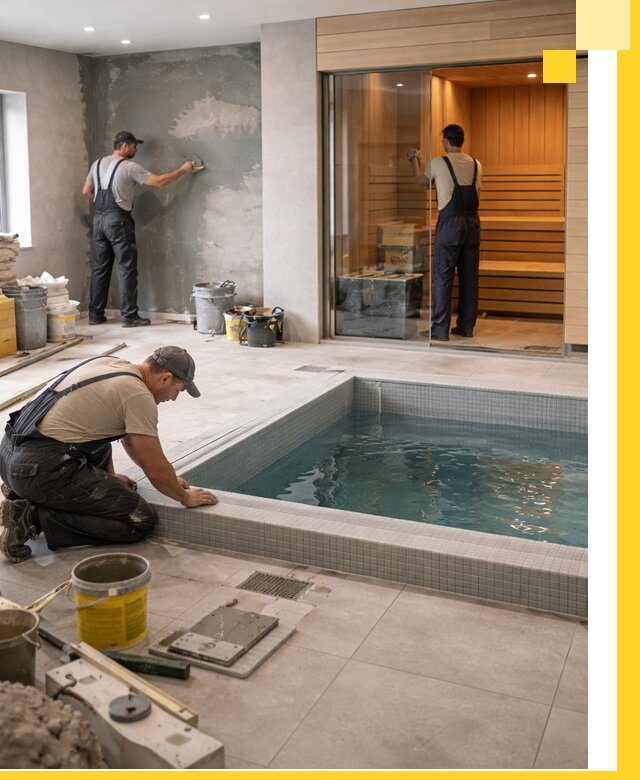 Проектирование и строительство сауны с бассейном в Слободской