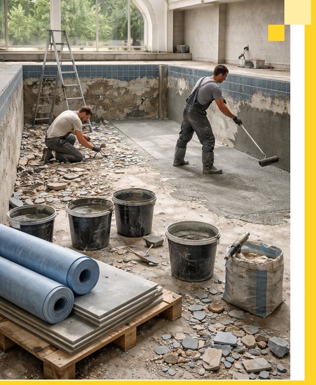 Реконструкция бассейнов в Слободской: ремонт, гидроизоляция