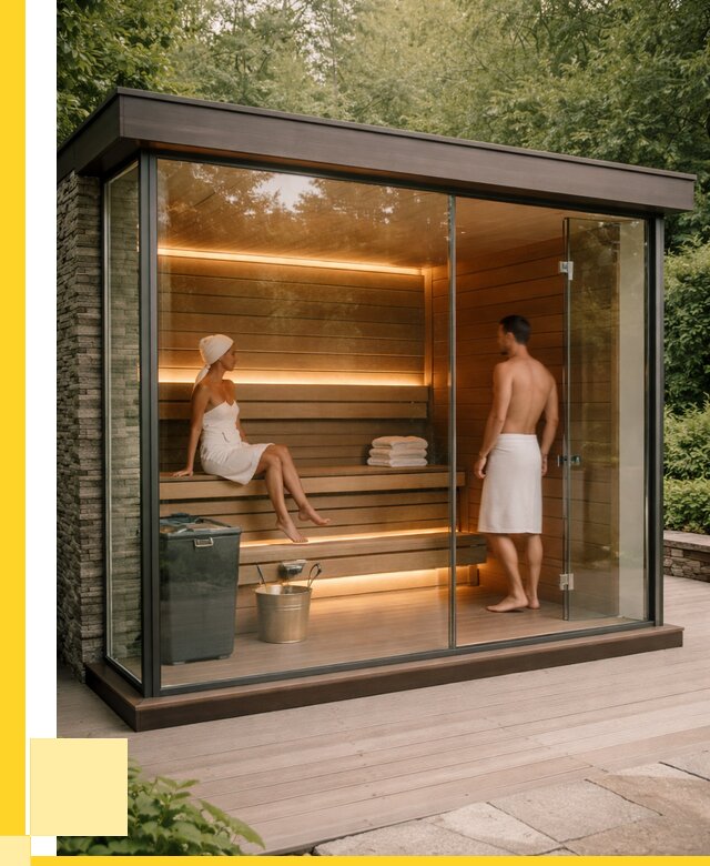 Сауна стеклянная и двери для сауны в Слободской от 257625 р. | ЭриданСлб
