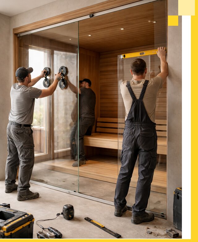 Производство и монтаж стеклянных саун под ключ в Слободской