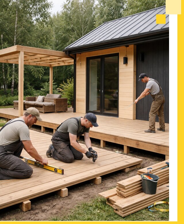 Строительство бань с террасой и бассейном под ключ в Слободской