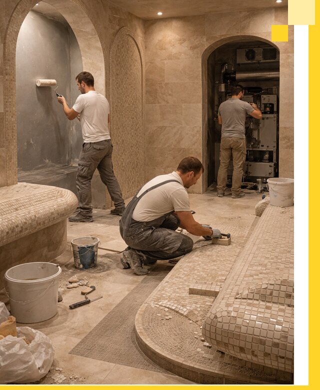 Строительство бани с хамамом и бассейном под ключ в Слободской