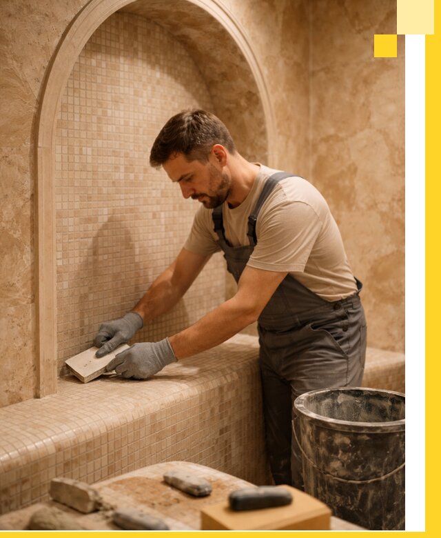 Профессиональная отделка хамамов с мозаикой под ключ в Слободской