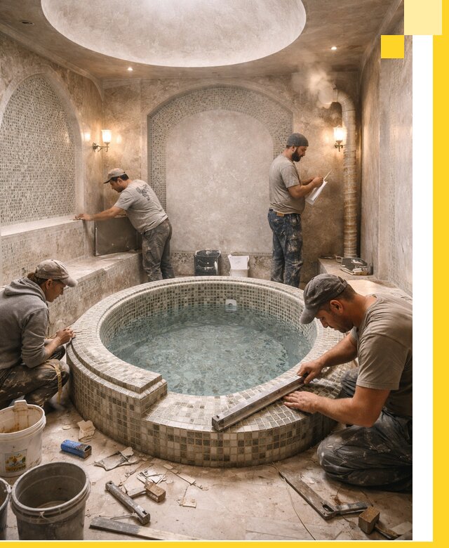 Профессиональное строительство хамама с бассейном в Слободской под ключ