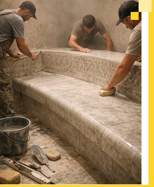 Изготовление и установка сидений для хамама в Слободской